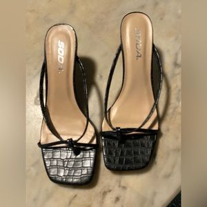 Soda black heeled sandals Size 7
